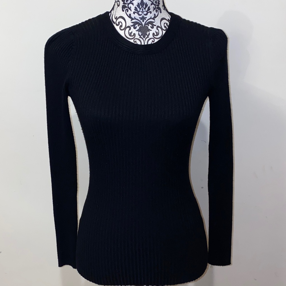 3/$60 Y2K Hooked Up by IOT Classic Black Long Sleeve Ribbed Sweater Size Small